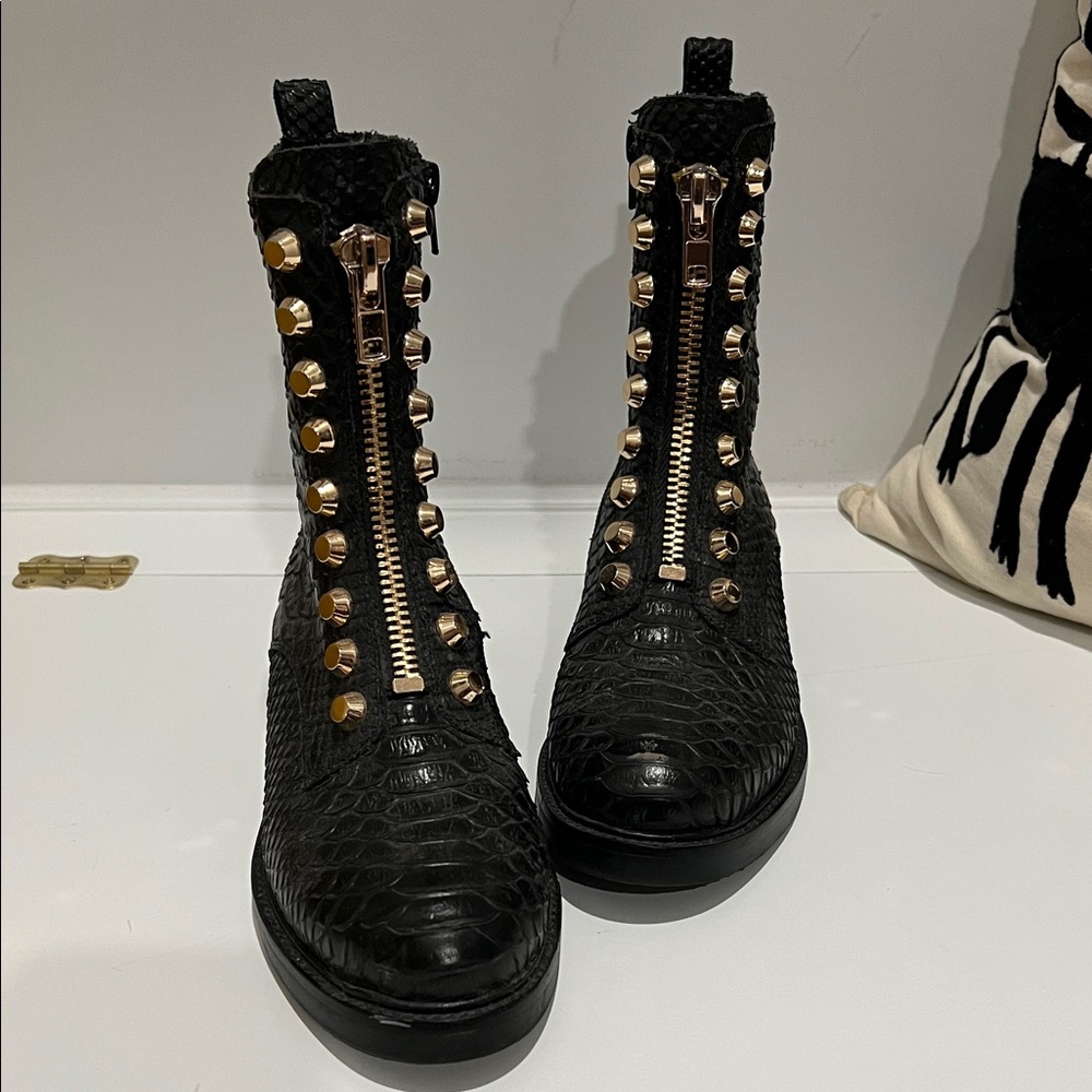 Jeffrey Campbell Black Studded Ankle Boots